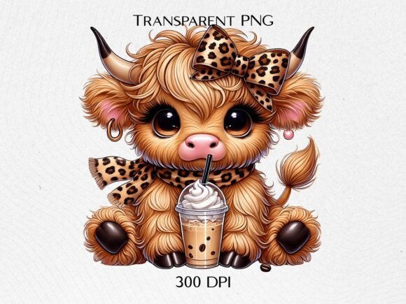 Download Cute Cow Coffee PNG - Premium Bundle